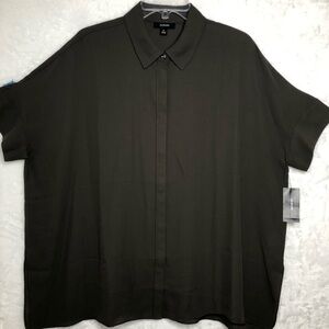 Alfani Pleated Back Tunic Urban Olive M - New With Tags